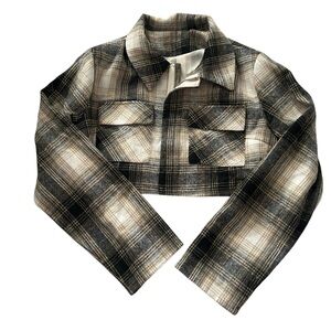 Plaid Cropped Blazer Jacket